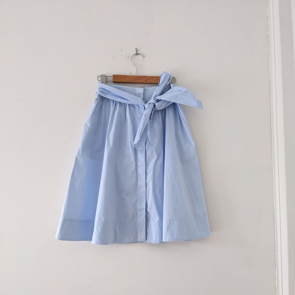 Club Monaco Light Blue A-Line Skirt with Bow Waist